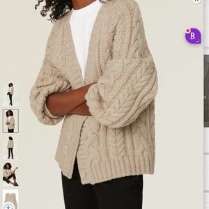 NAADAM Chunky Cable Cardigan Wool Size Medium
